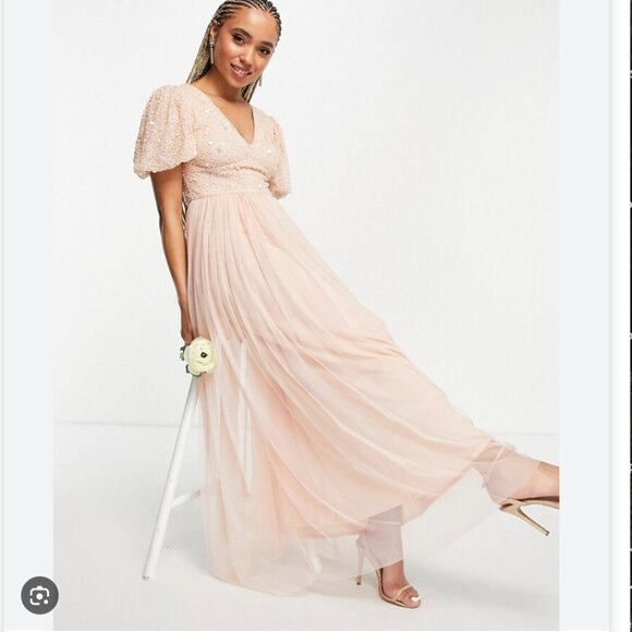 NWT ASOS Beauut Sequin Embellished Maxi Dress - Picture 1 of 12